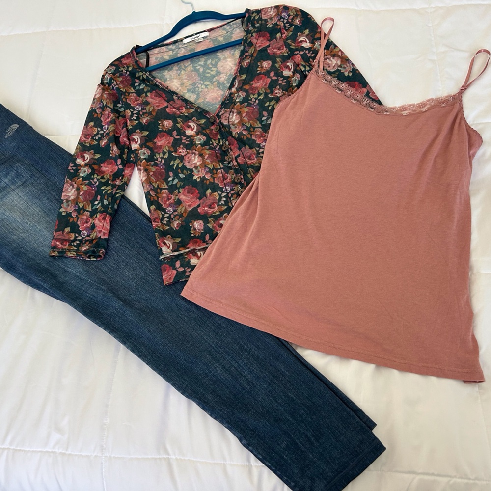 The Limited Blush Color Bead Trim Camisole